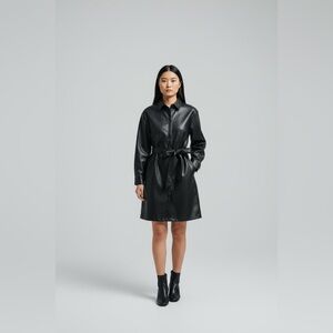 Express Black Faux Leather Dress XS